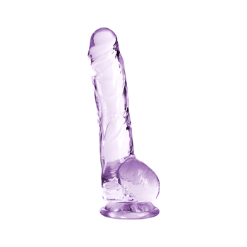 Transparante dildo met balzak - 20,3 cm (Paars)